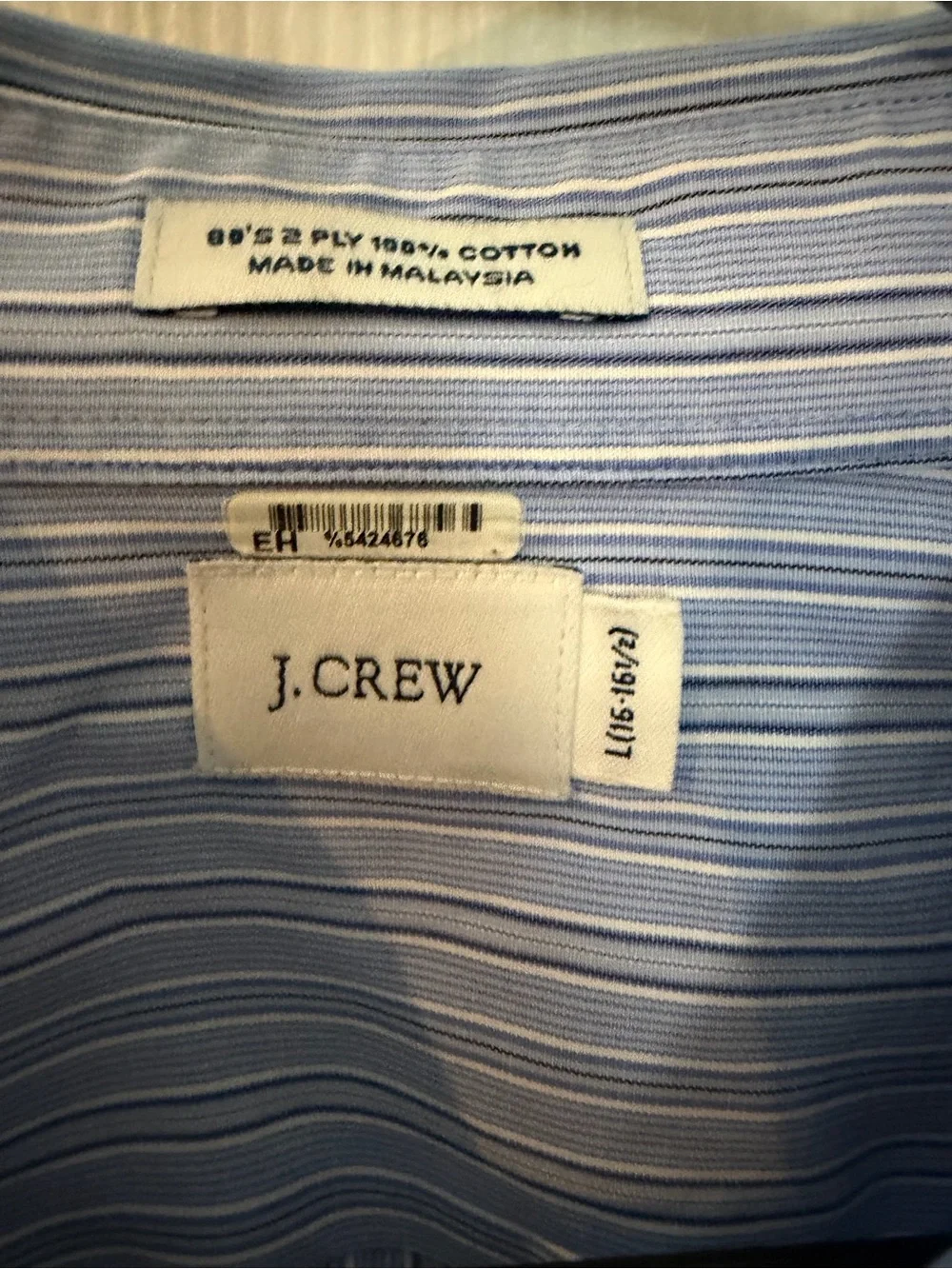 J. Crew Blue and White Striped Men’s Dress Shirt